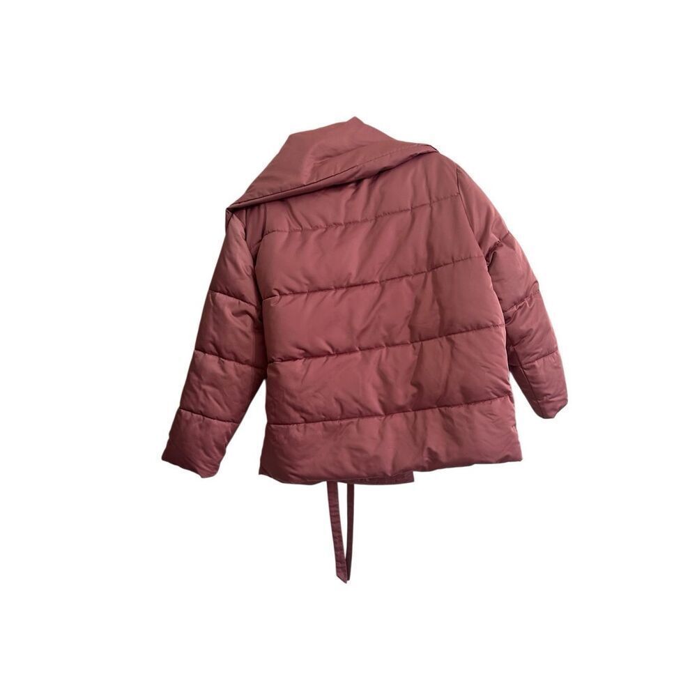 NWT Avec Les Filles Dark Pink Belted Puffer Jacket Size Small - Picture 4 of 12